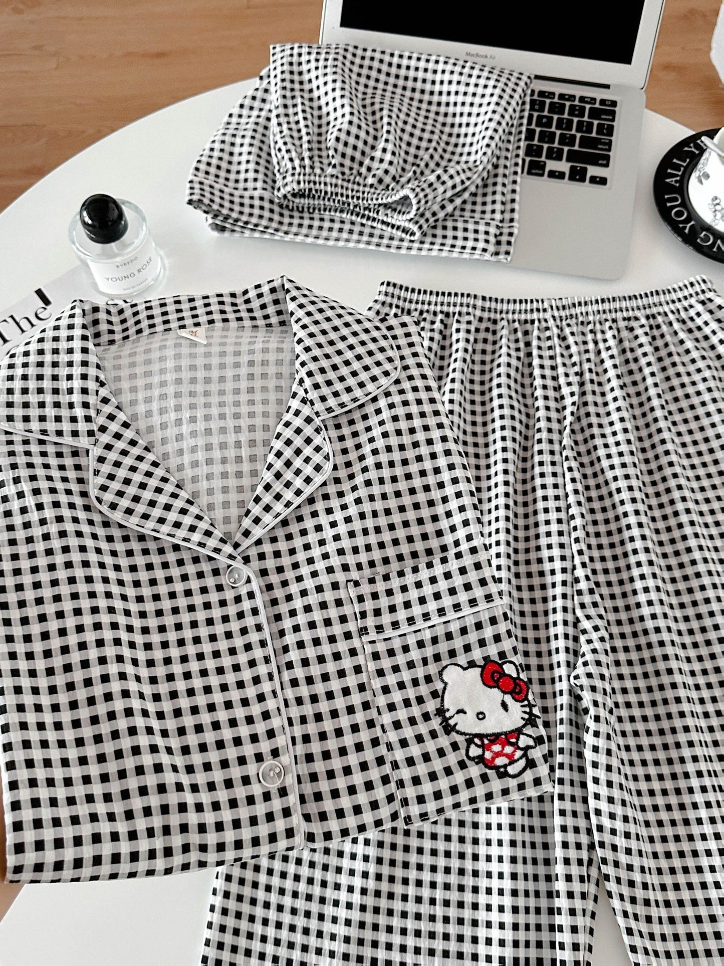 Midnight Check Kitty 3-Piece Pajama Set