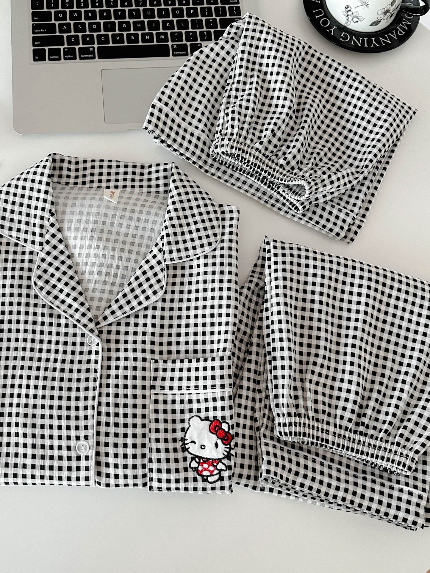 Midnight Check Kitty 3-Piece Pajama Set