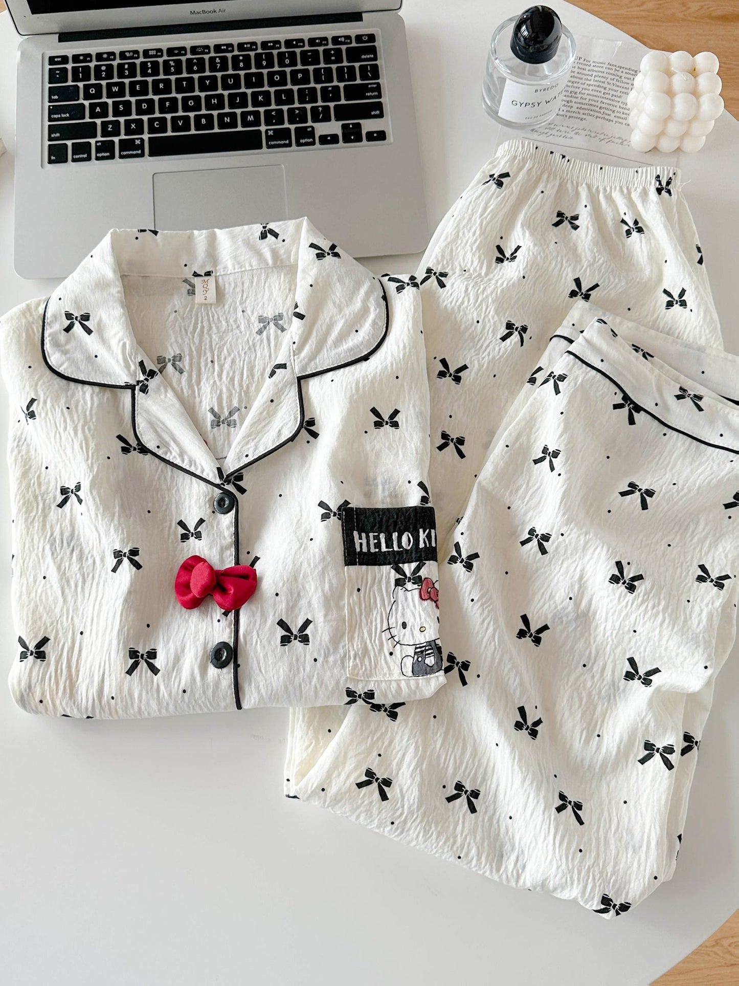 Midnight Bow 3-Piece Pajama Set