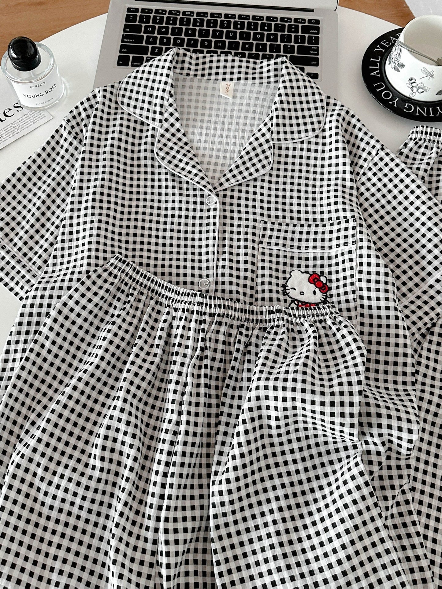 Midnight Check Kitty 3-Piece Pajama Set
