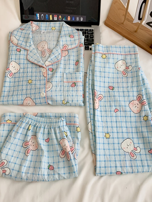 Bunny Bliss 3-Piece Pajama Set