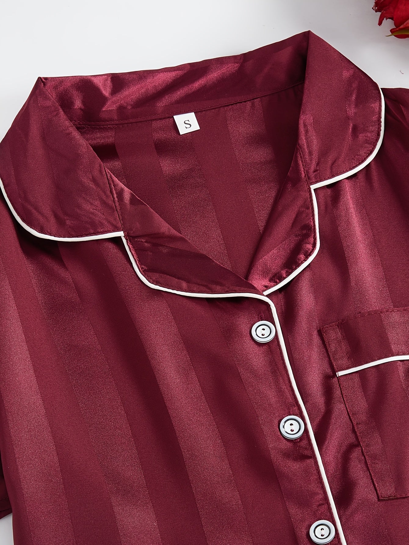 Burgundy Luxe 3-Piece Satin Pajama Set