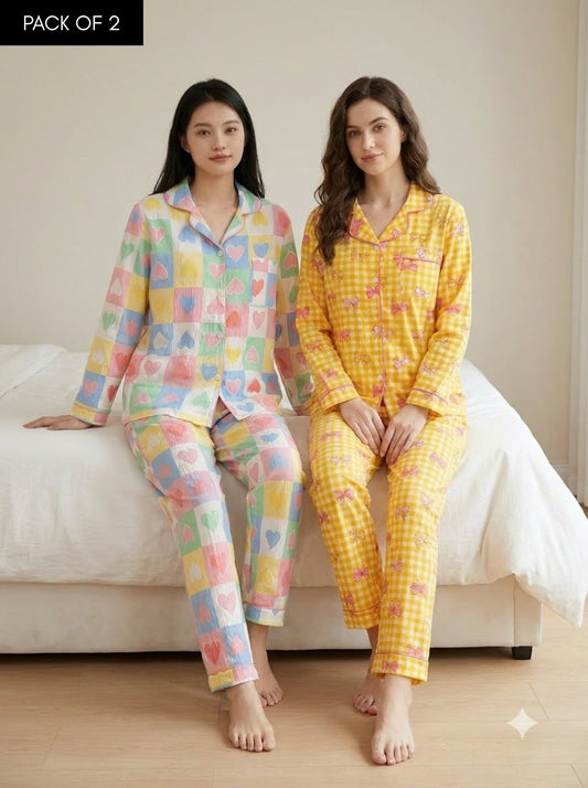 Candy Hearts & Bows PJ Set – Pack of 2