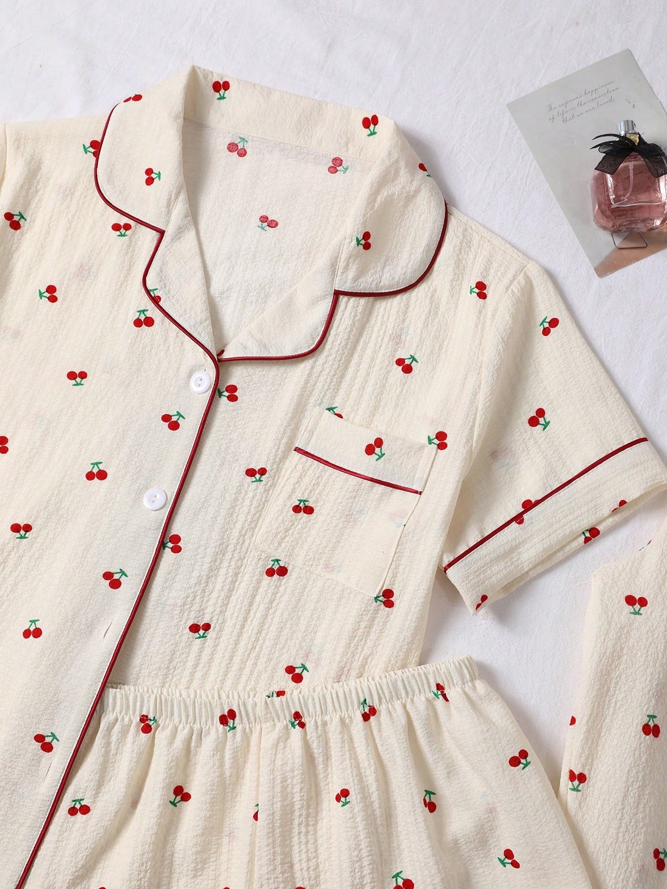 Cherry Blossom 3-Piece Women’s Lounge & Sleepwear Set – Ivory