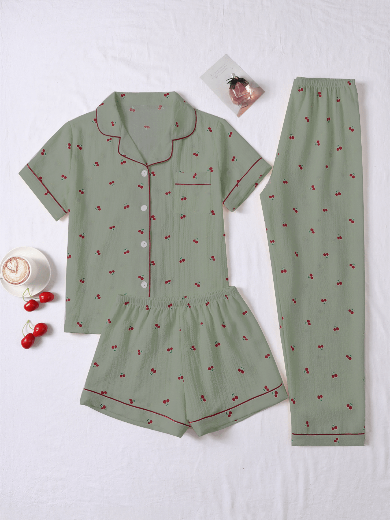 Cherry Blossom 3-Piece Women’s Lounge & Sleepwear Set