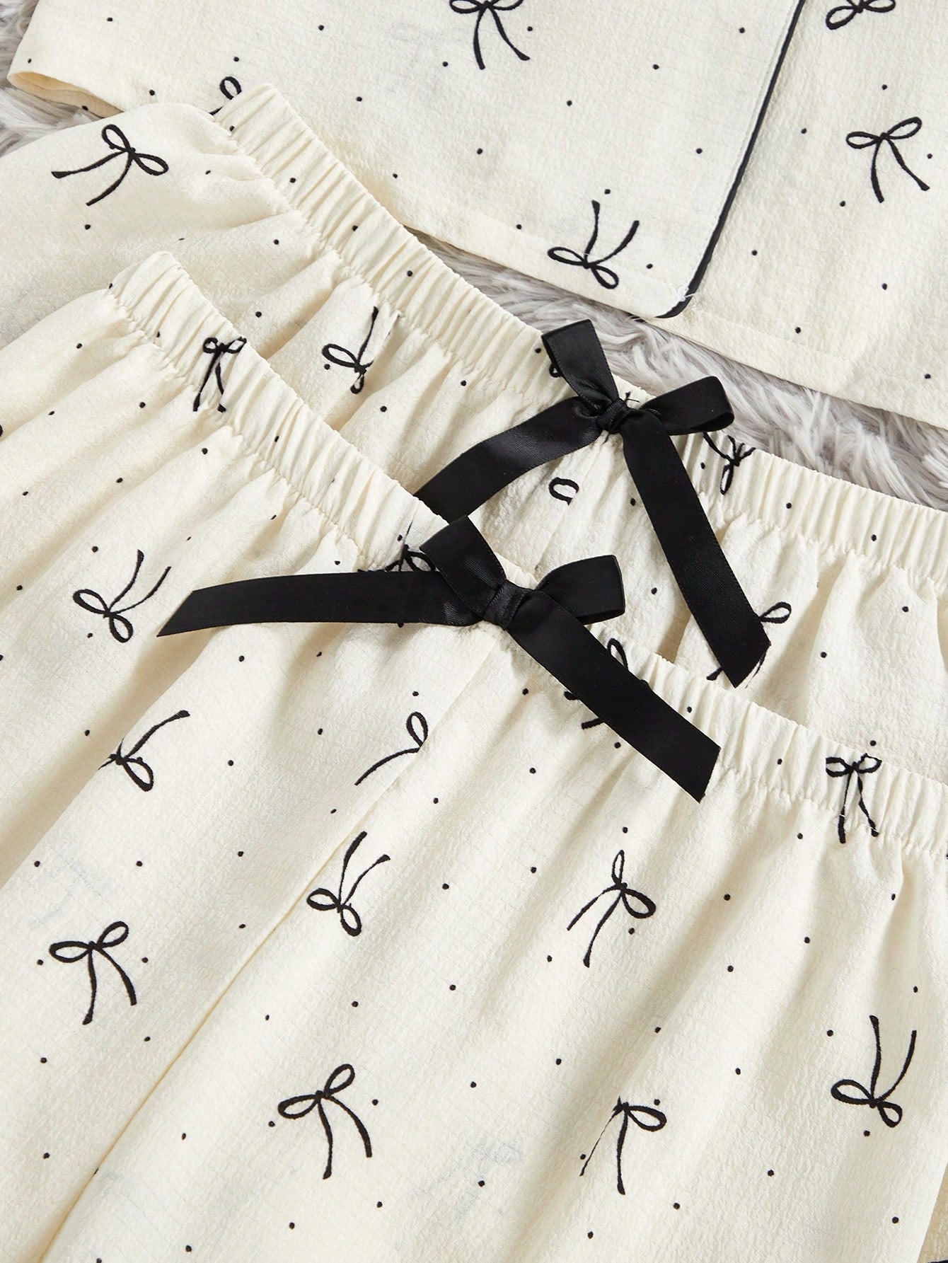 Bow Print 3-Piece Women’s Lounge & Sleepwear Set