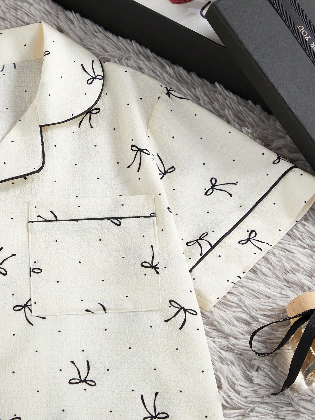Bow Print 3-Piece Women’s Lounge & Sleepwear Set