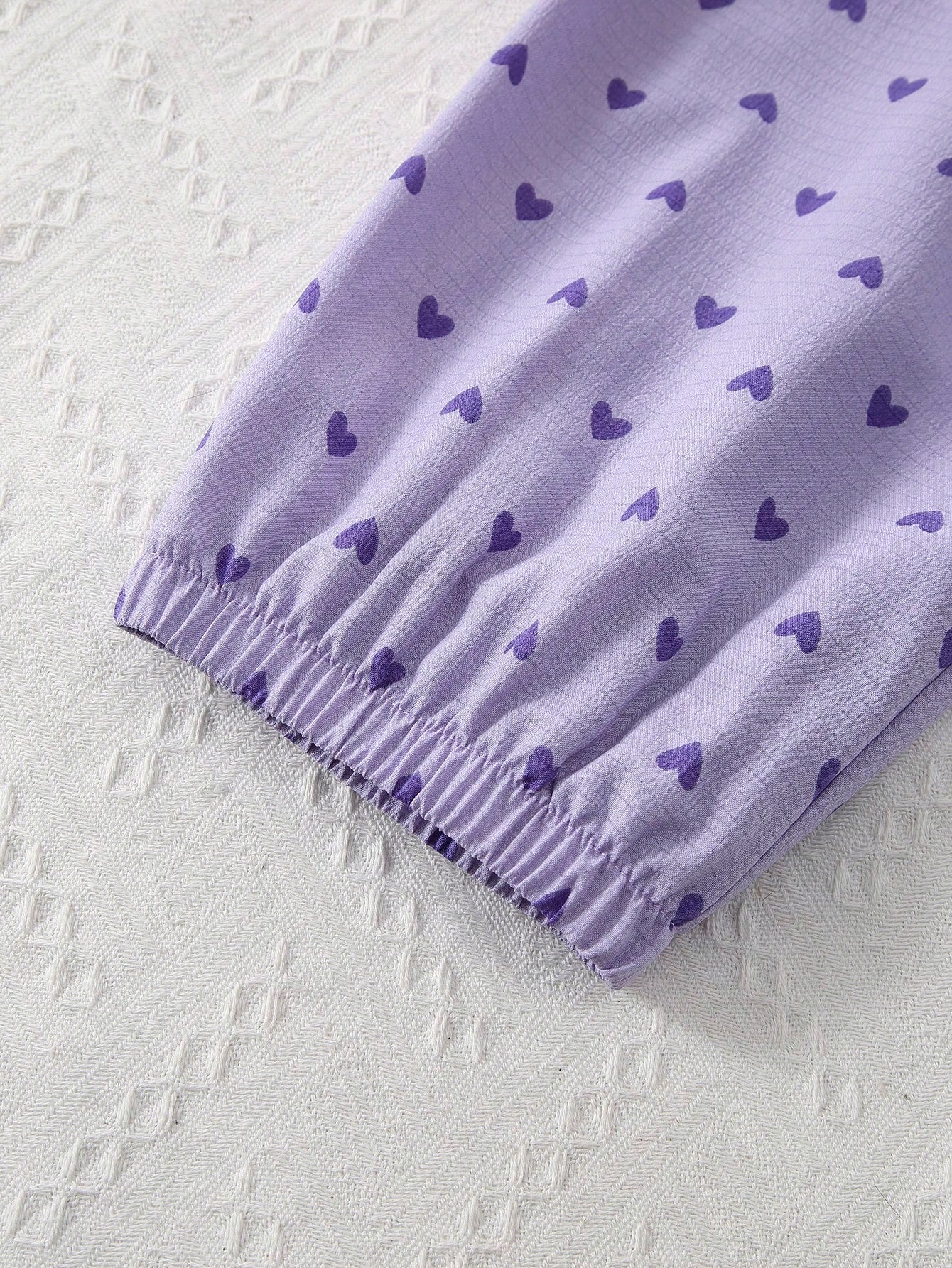 Lavender Heart Print 3-Piece Nightwear Set