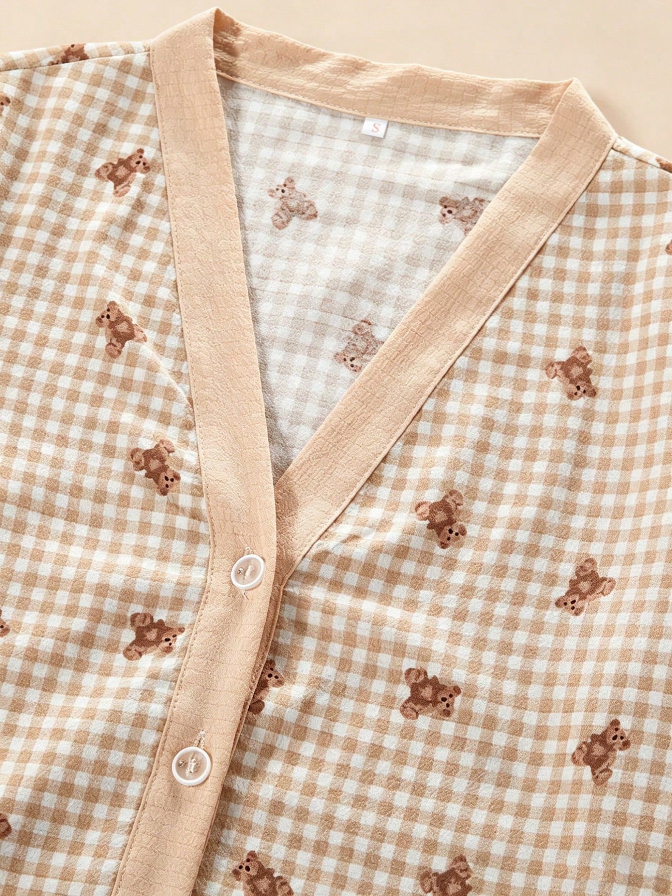 Teddy Bear Checkered 3-Piece Nightwear Set