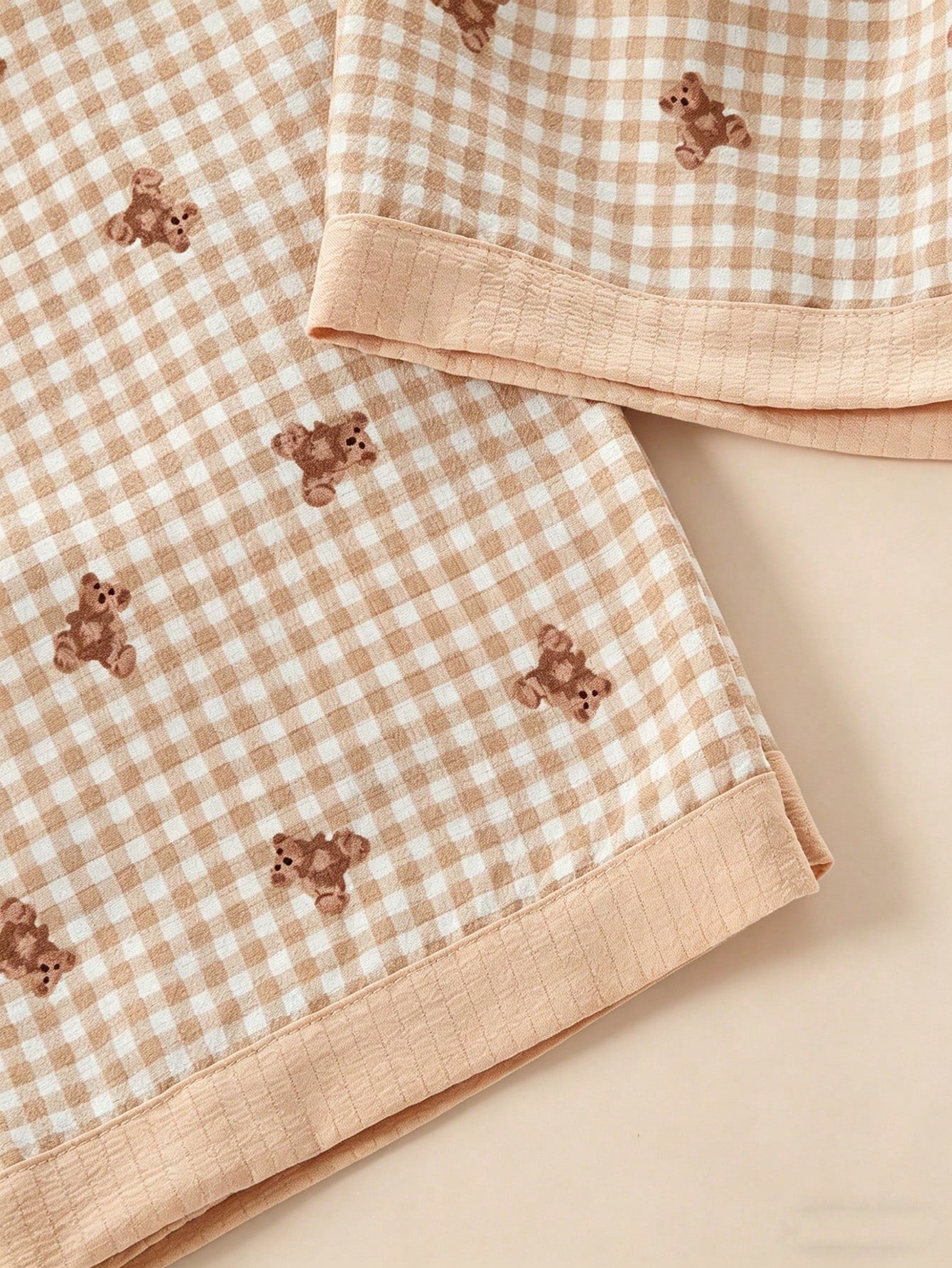 Teddy Bear Checkered 3-Piece Nightwear Set