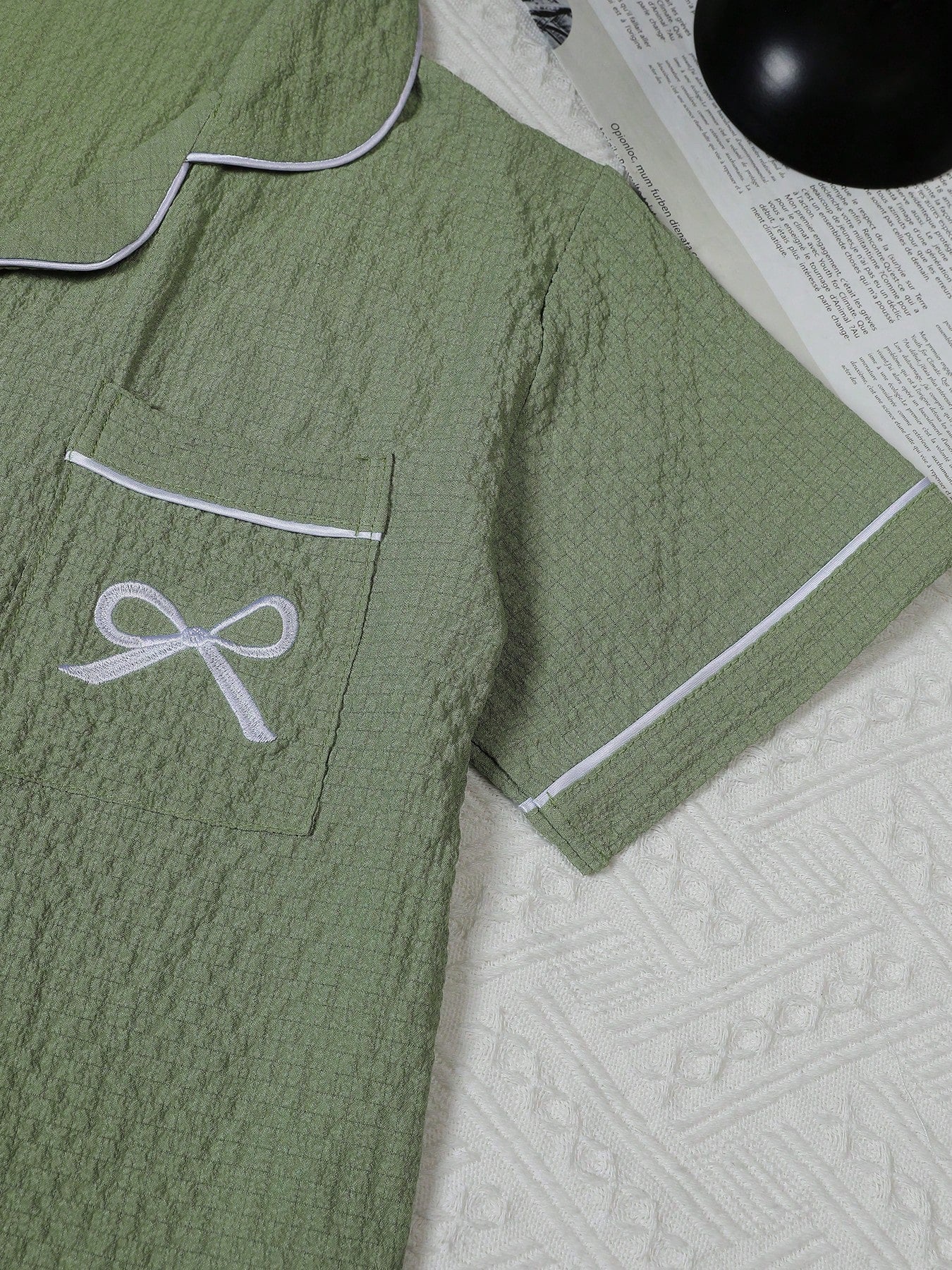 Sage Green Solid 3-Piece Women’s Pajama Set