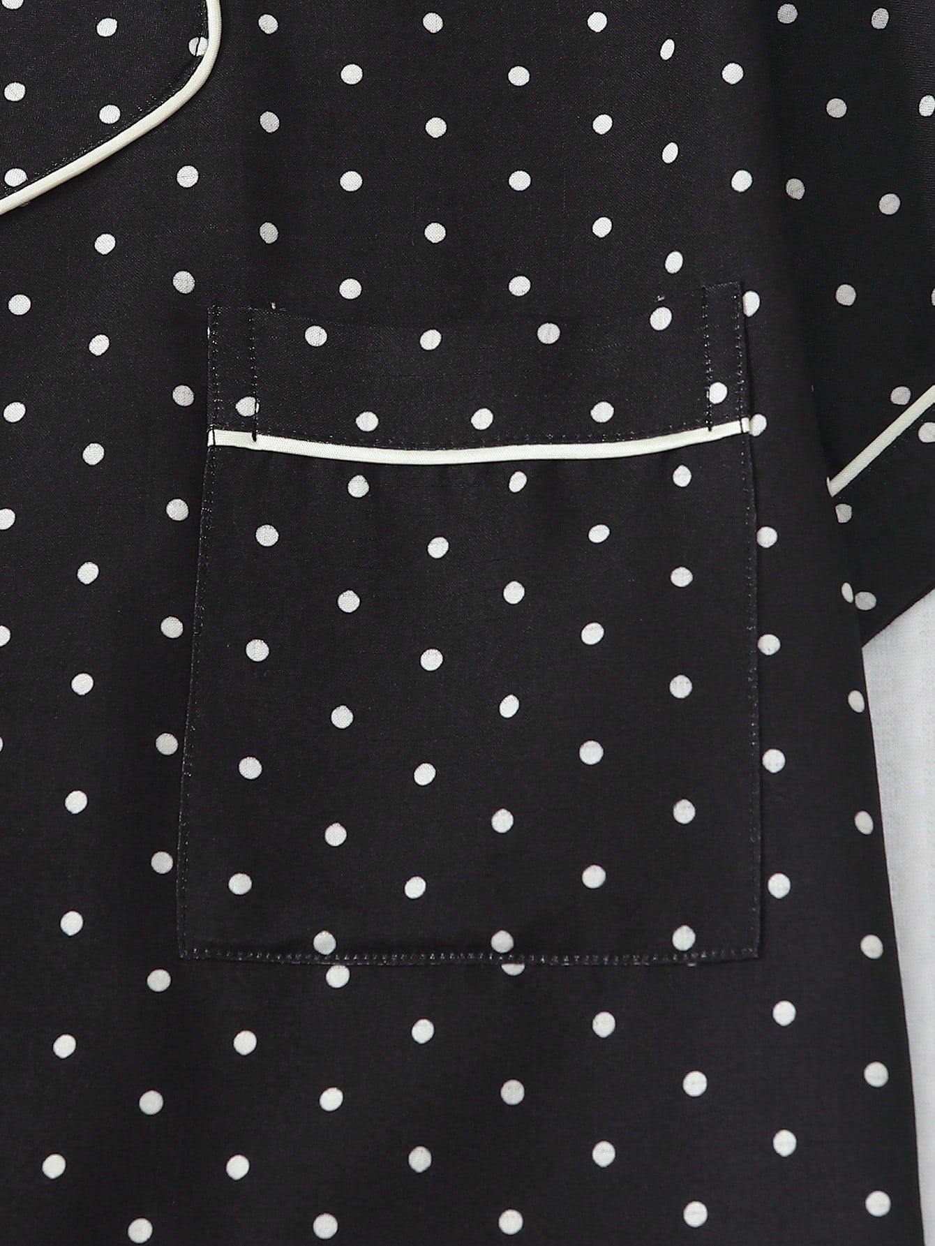Classic Black Polka Dot 3-Piece Women’s Pajama Set