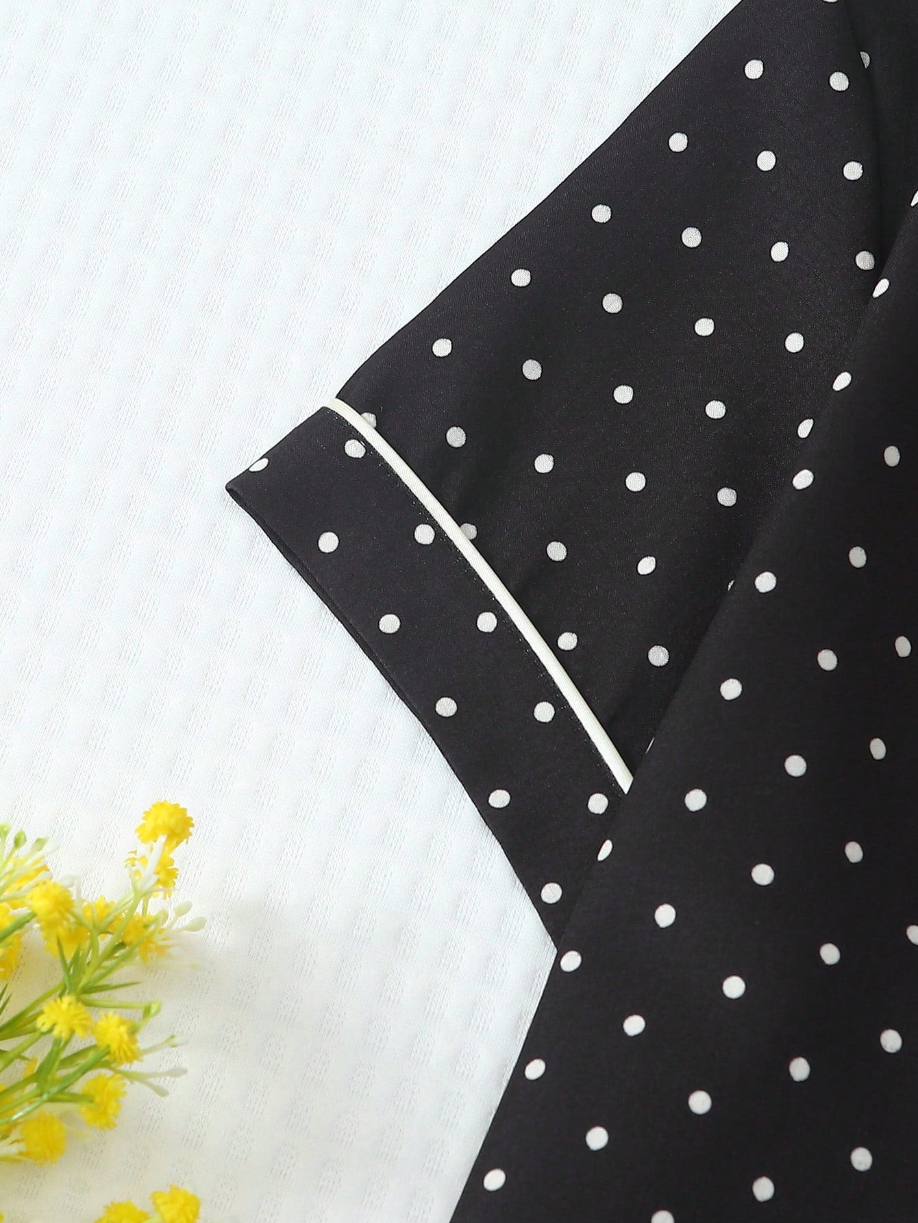 Classic Black Polka Dot 3-Piece Women’s Pajama Set