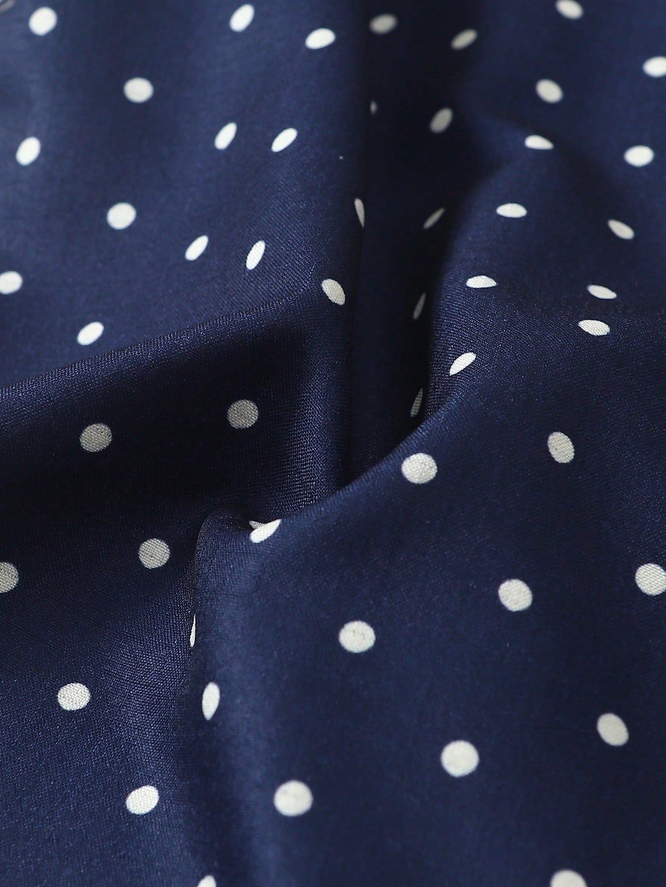 Navy Blue Polka Dot 3-Piece Women’s Pajama Set