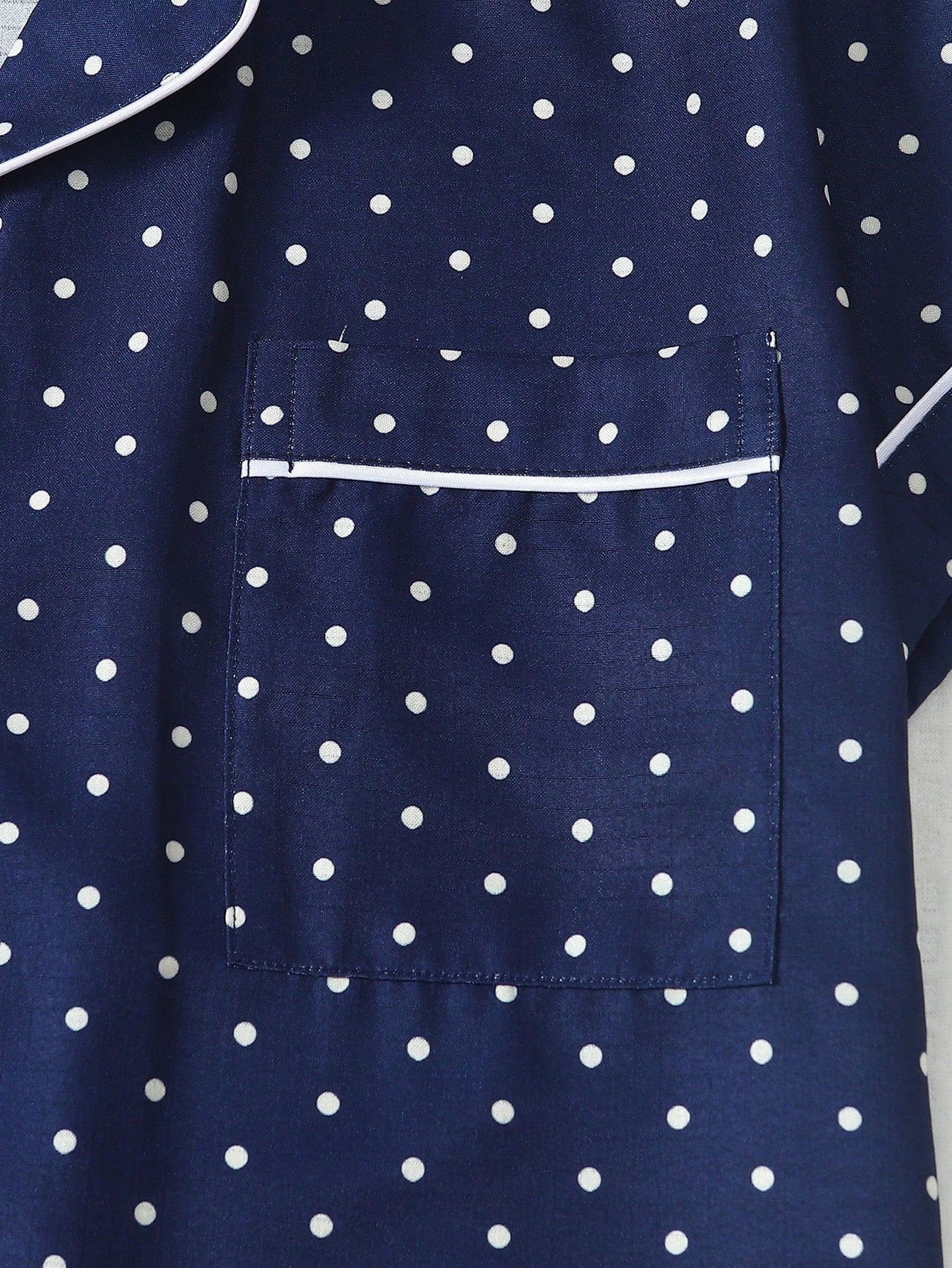 Navy Blue Polka Dot 3-Piece Women’s Pajama Set