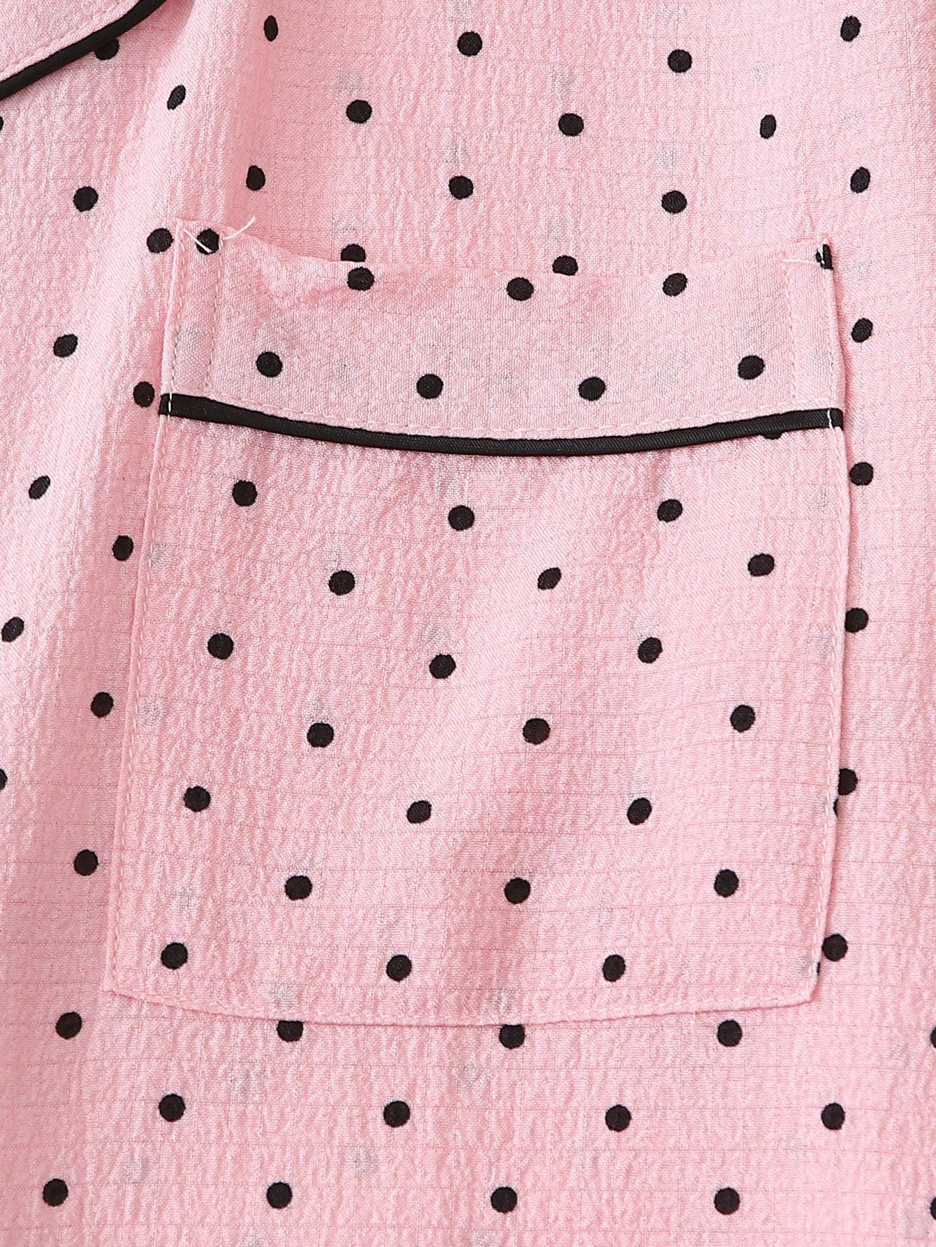 Blush Pink Polka Dot 3-Piece Women’s Pajama Set