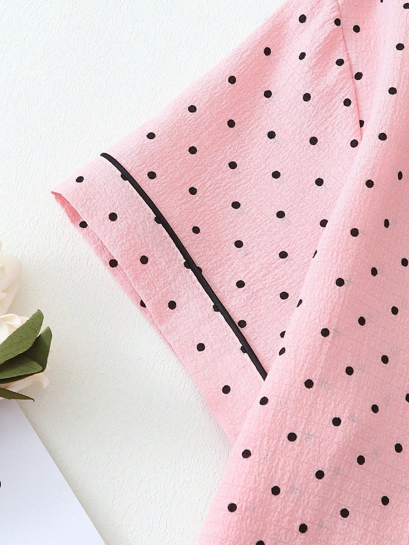 Blush Pink Polka Dot 3-Piece Women’s Pajama Set