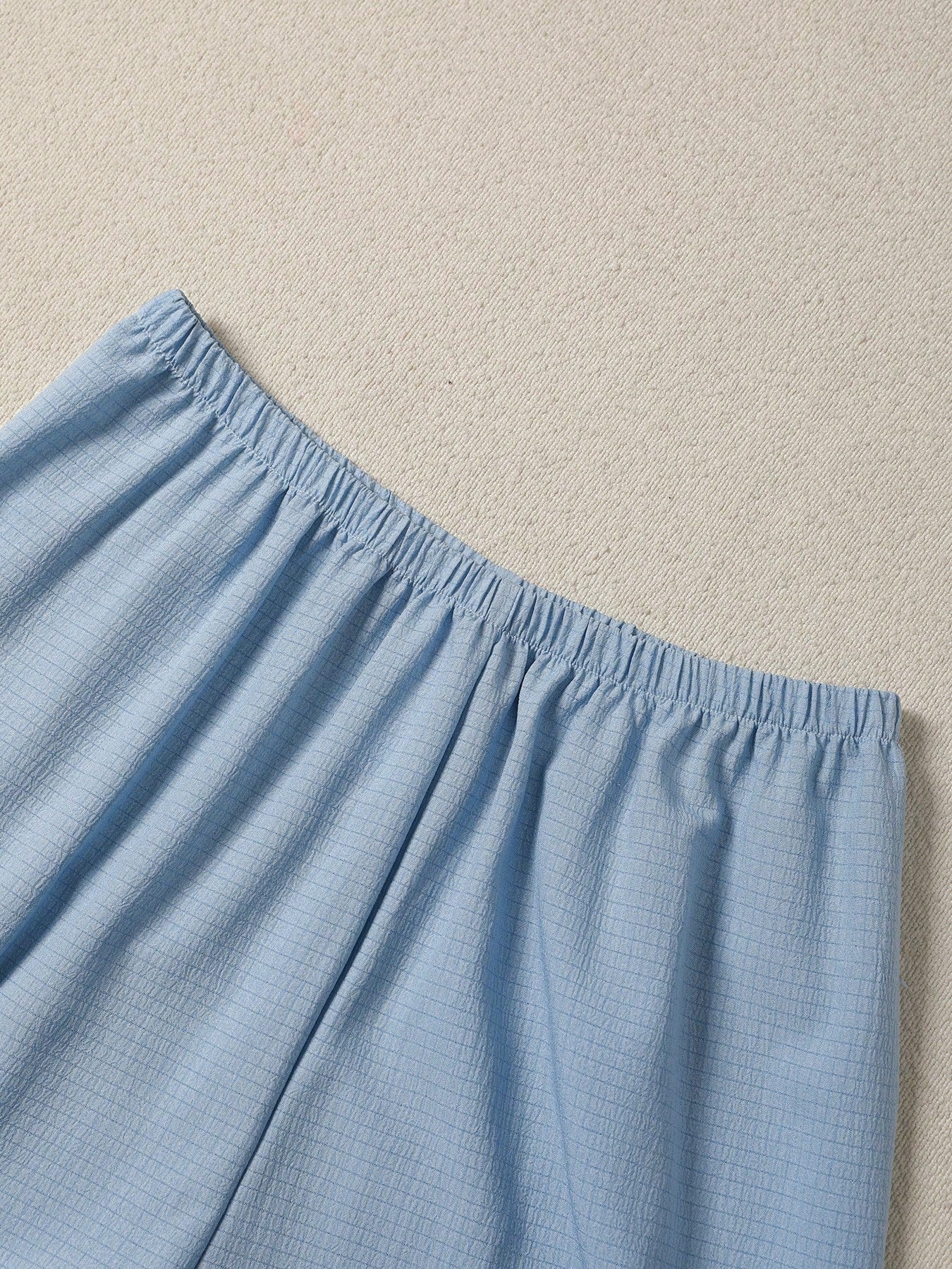 Sky Blue Solid 3-Piece Women’s Pajama Set