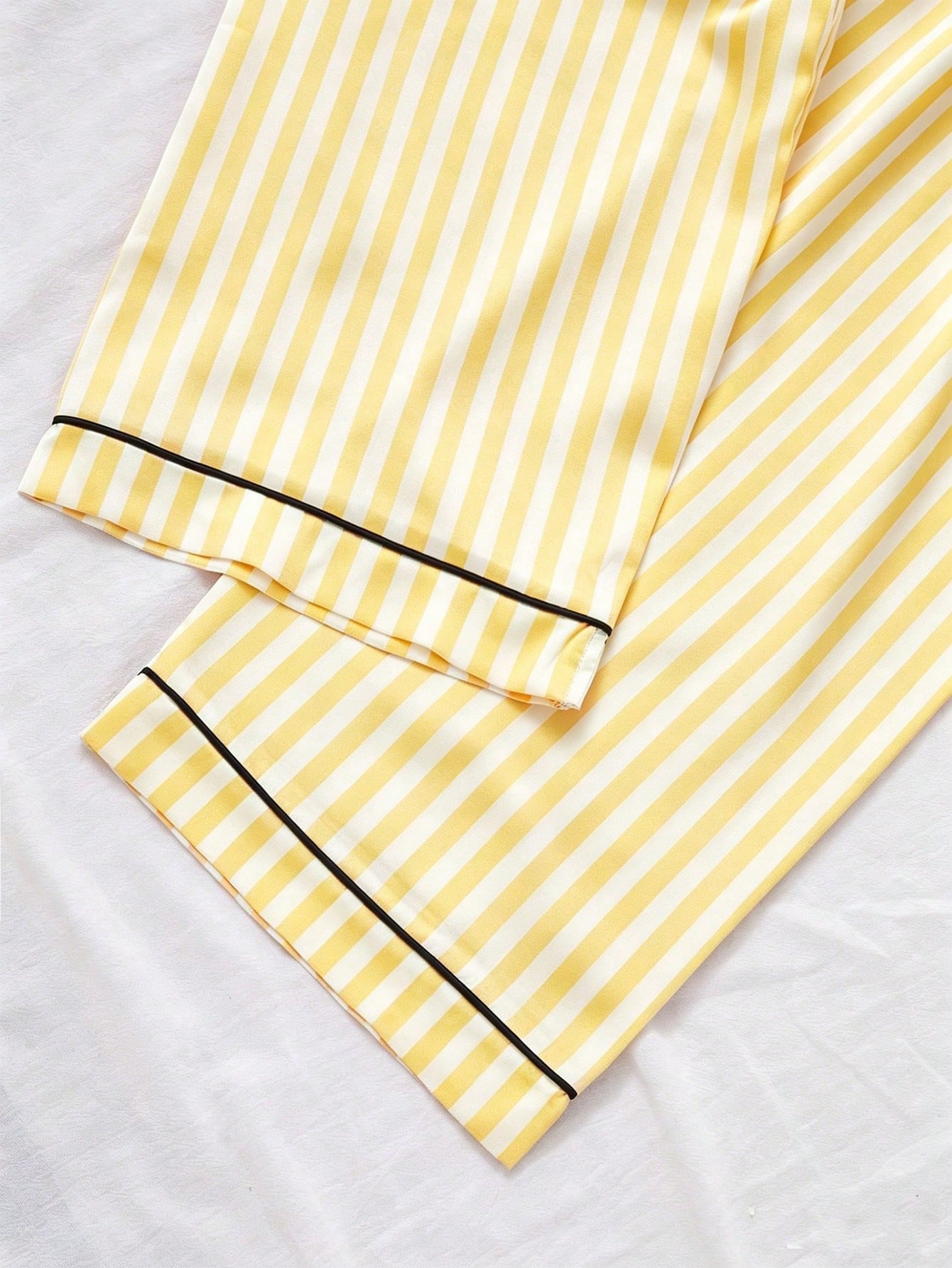Sunshine Yellow Stripe 3-Piece Women’s Pajama Set