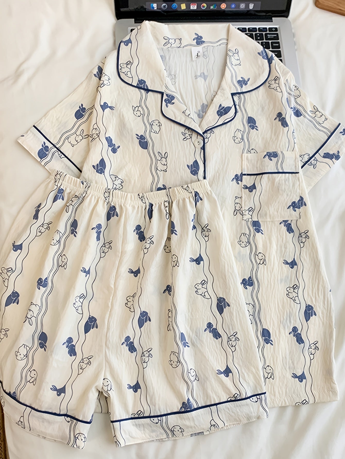 Midnight Bunny 3-Piece Pajama Set – Shirt, Shorts & Pants