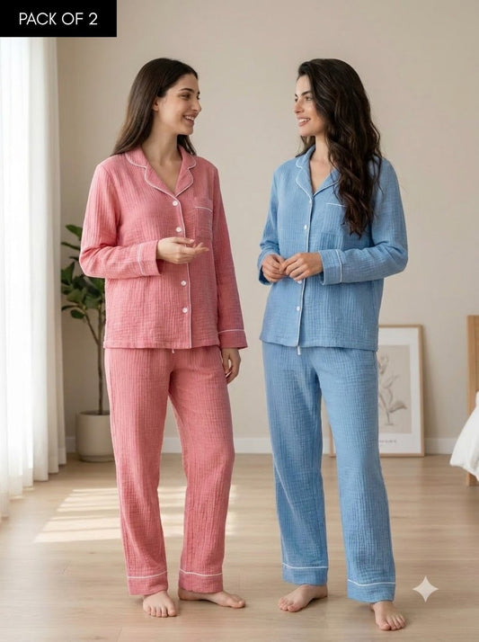 Cloud Pink & Blue PJ Set – Pack of 2