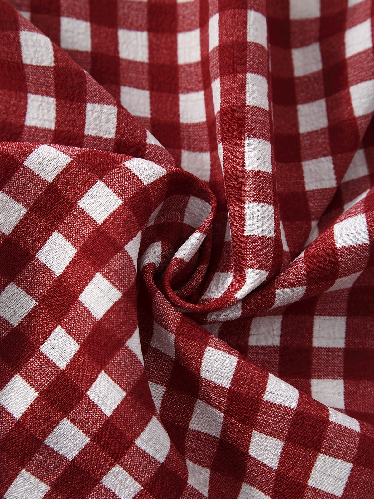 Cherry Gingham 3-Piece Women’s Pajama Set – Burgundy