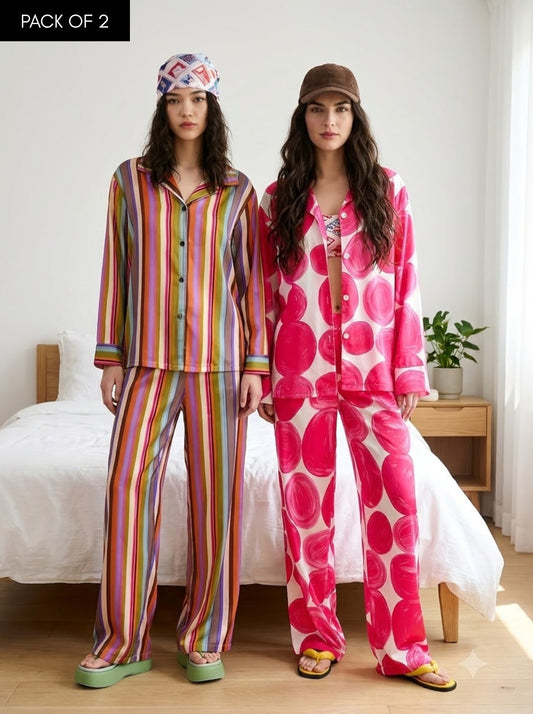 Pop Art Lounge PJ Set – Pack of 2
