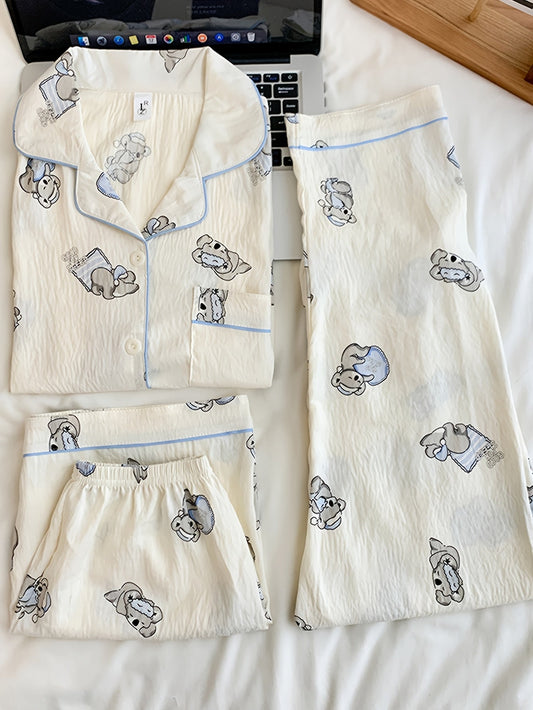 Cloud Bear 3-Piece Pajama Set