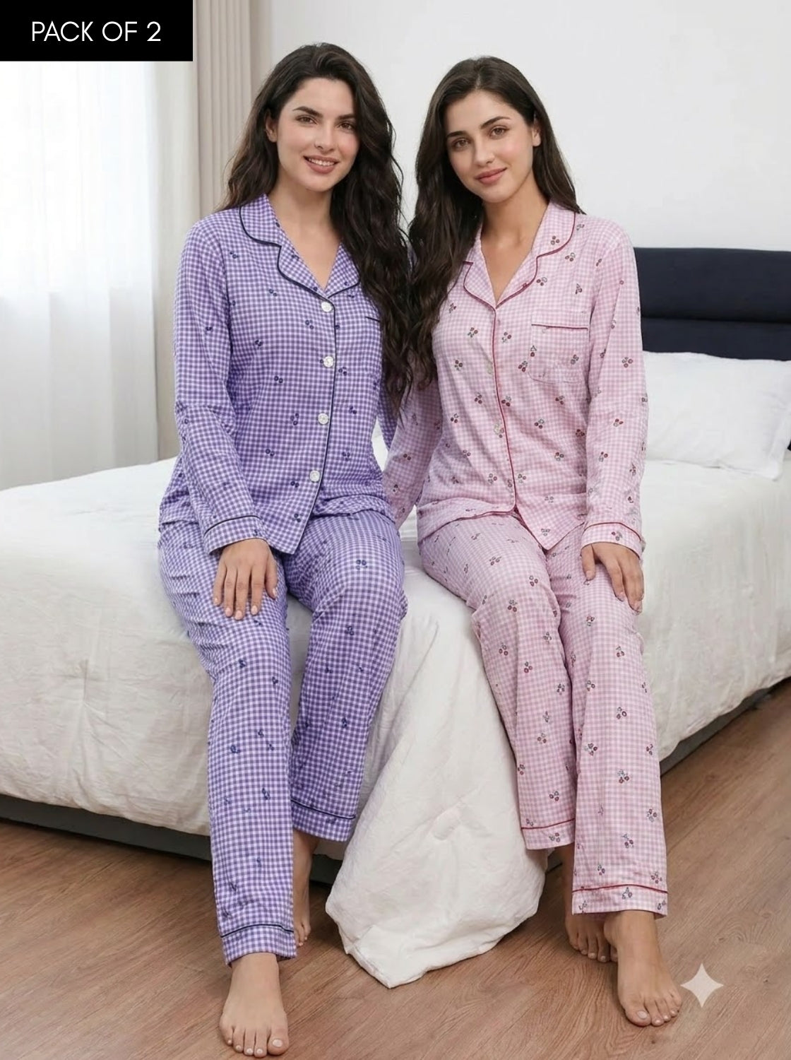 Berry Gingham PJ Set – Pack of 2