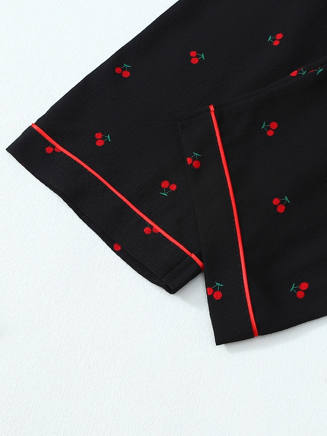 Midnight Cherry 3-Piece Pajama Set – Shirt, Shorts & Pants