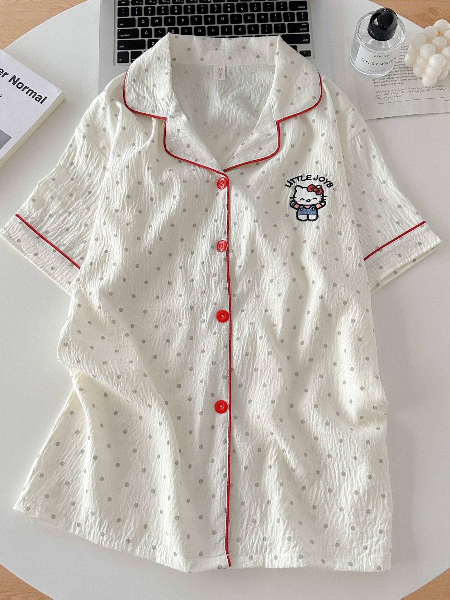 Ivory Dot 3-Piece Pajama Set