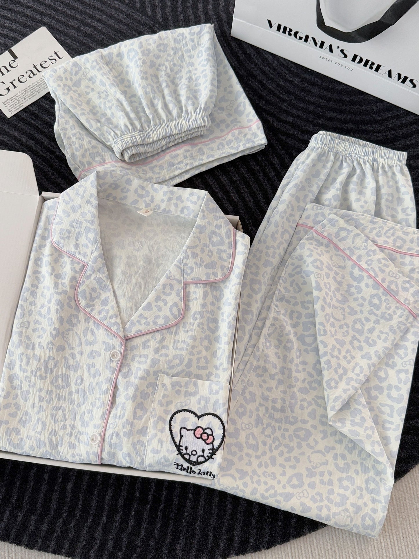 Snow Leopard Kitty 3-Piece Pajama Set