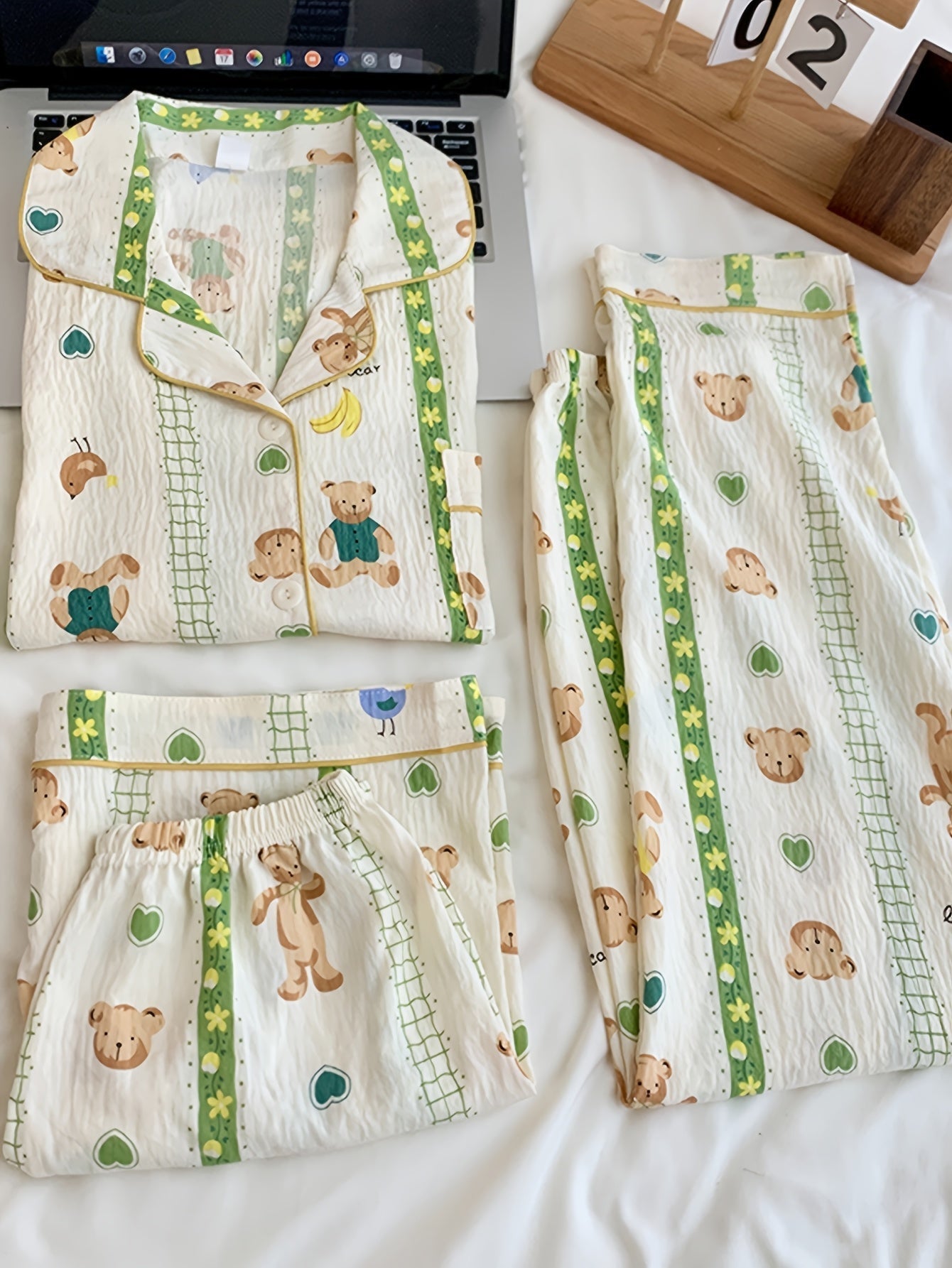 Meadow Bear 3-Piece Pajama Set