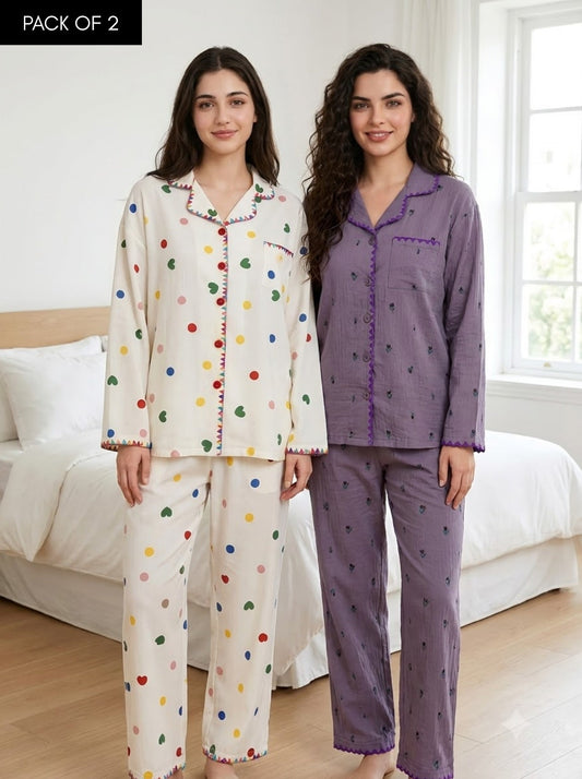 Lilac & Confetti PJ Set – Pack of 2