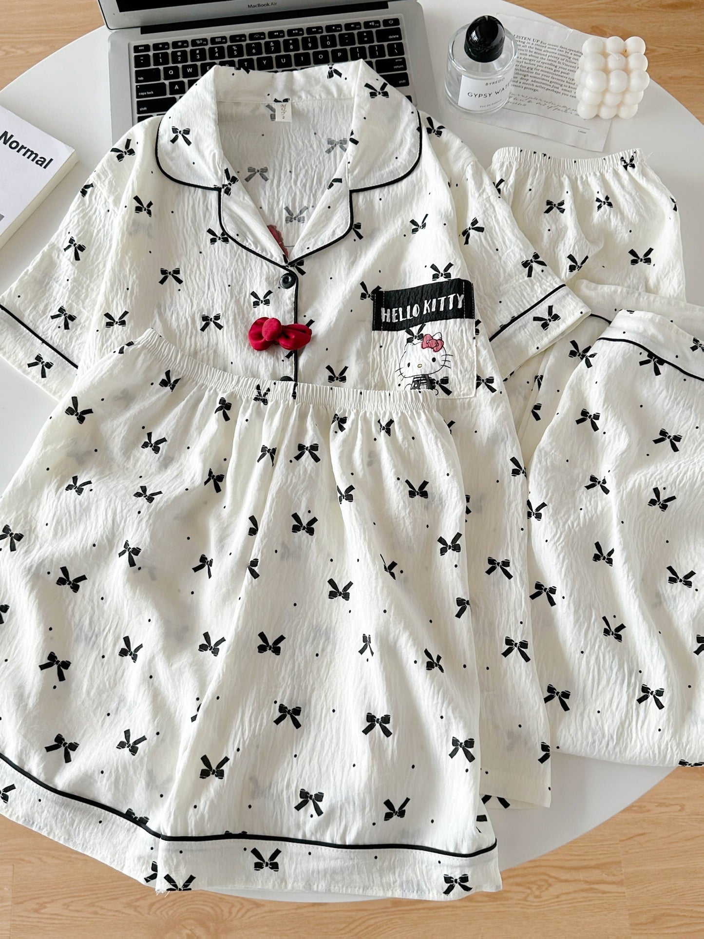 Midnight Bow 3-Piece Pajama Set