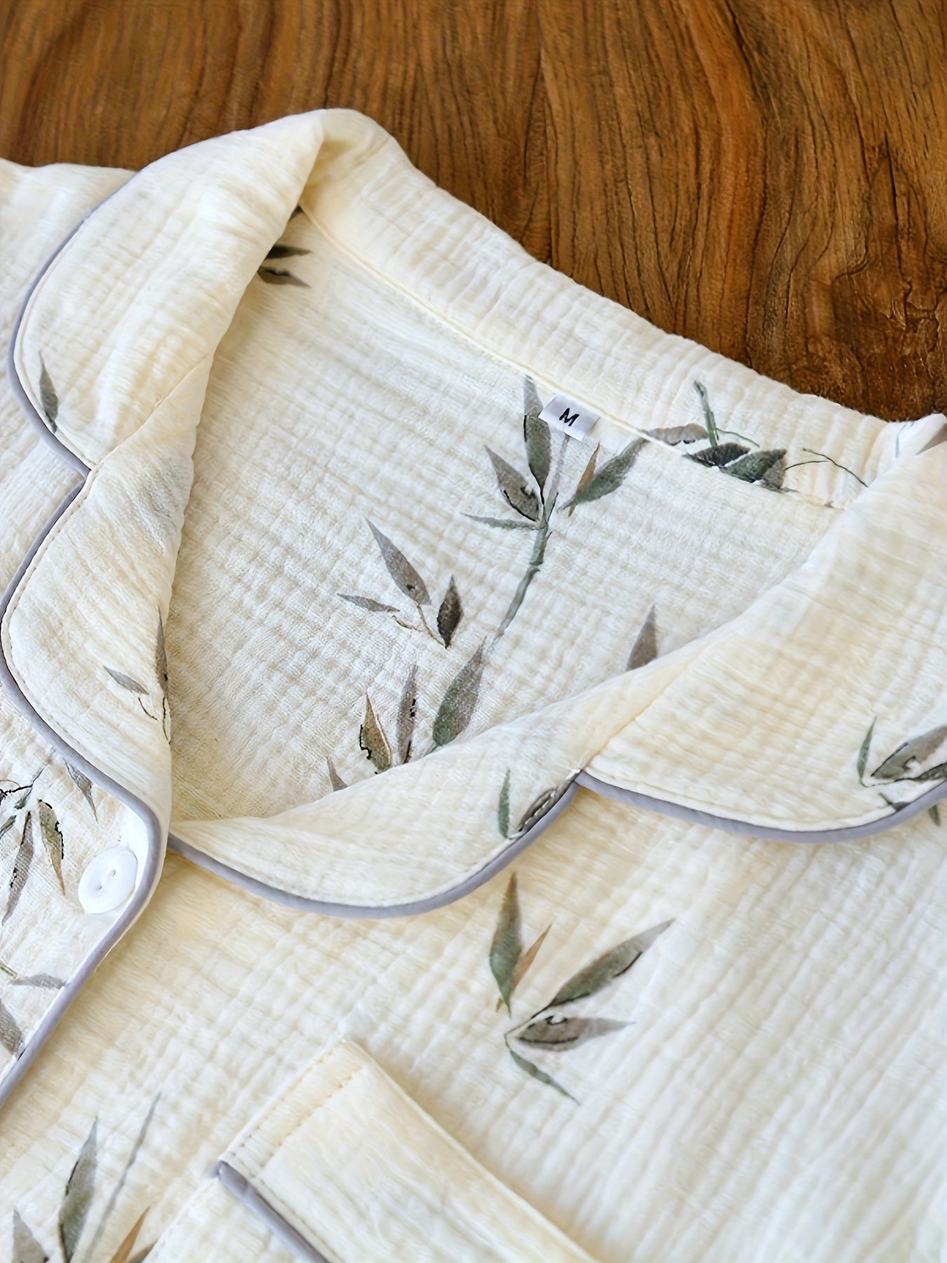 Olive Leaf Serenity 3-Piece Pajama Set – Shirt, Shorts & Pants