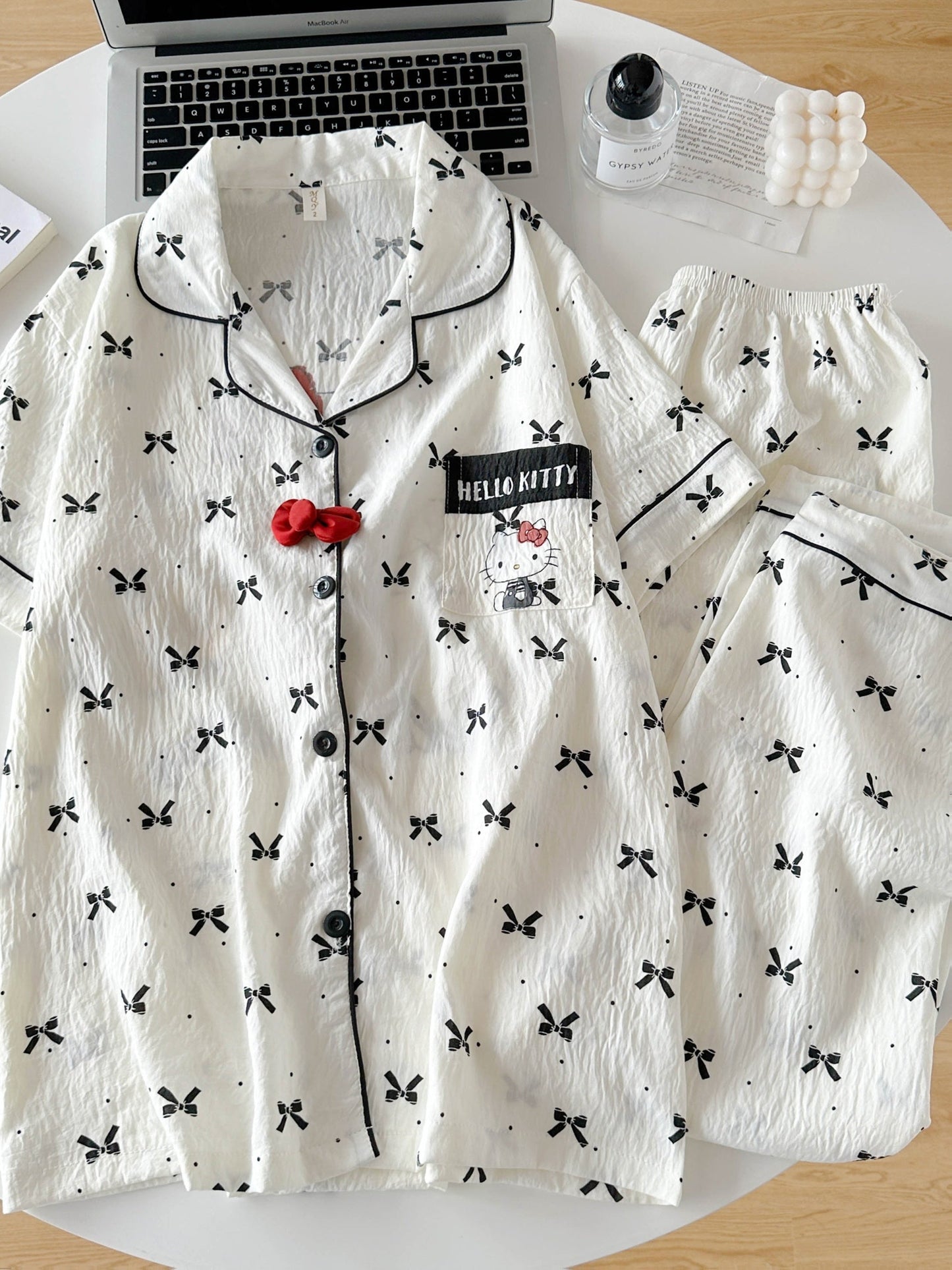 Midnight Bow 3-Piece Pajama Set