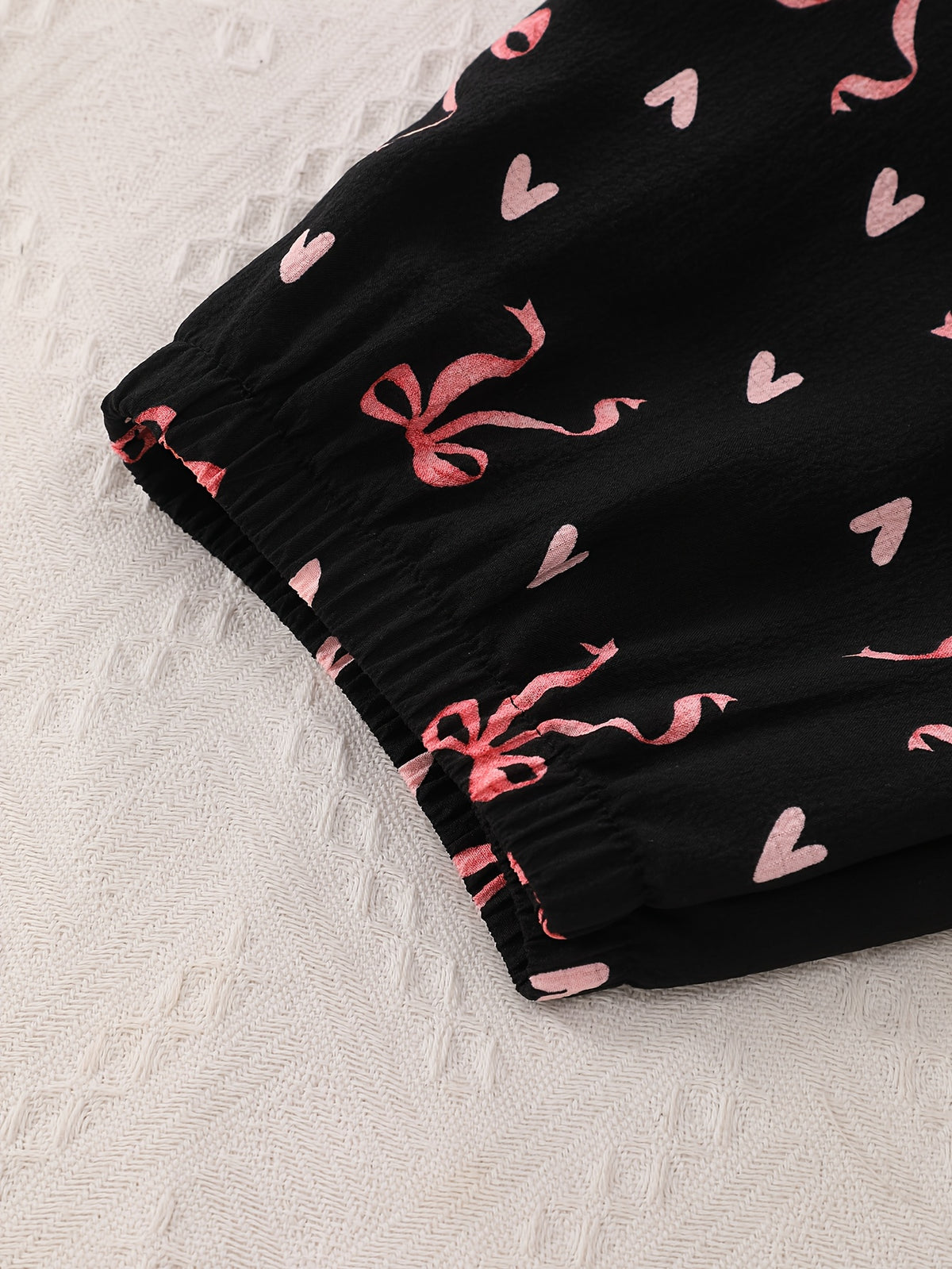 Midnight Bow & Heart Print 3-Piece Women’s Pajama Set
