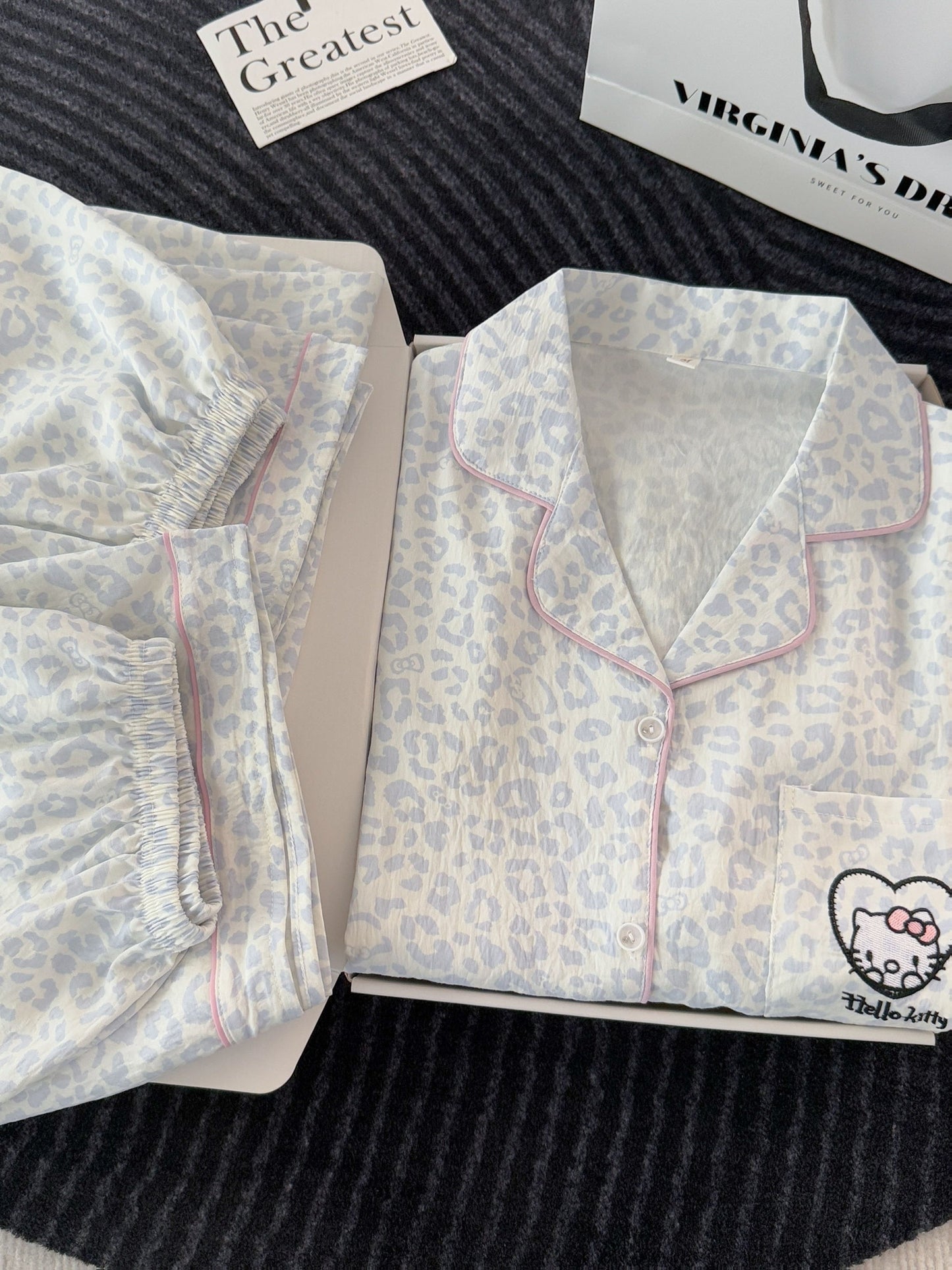 Snow Leopard Kitty 3-Piece Pajama Set