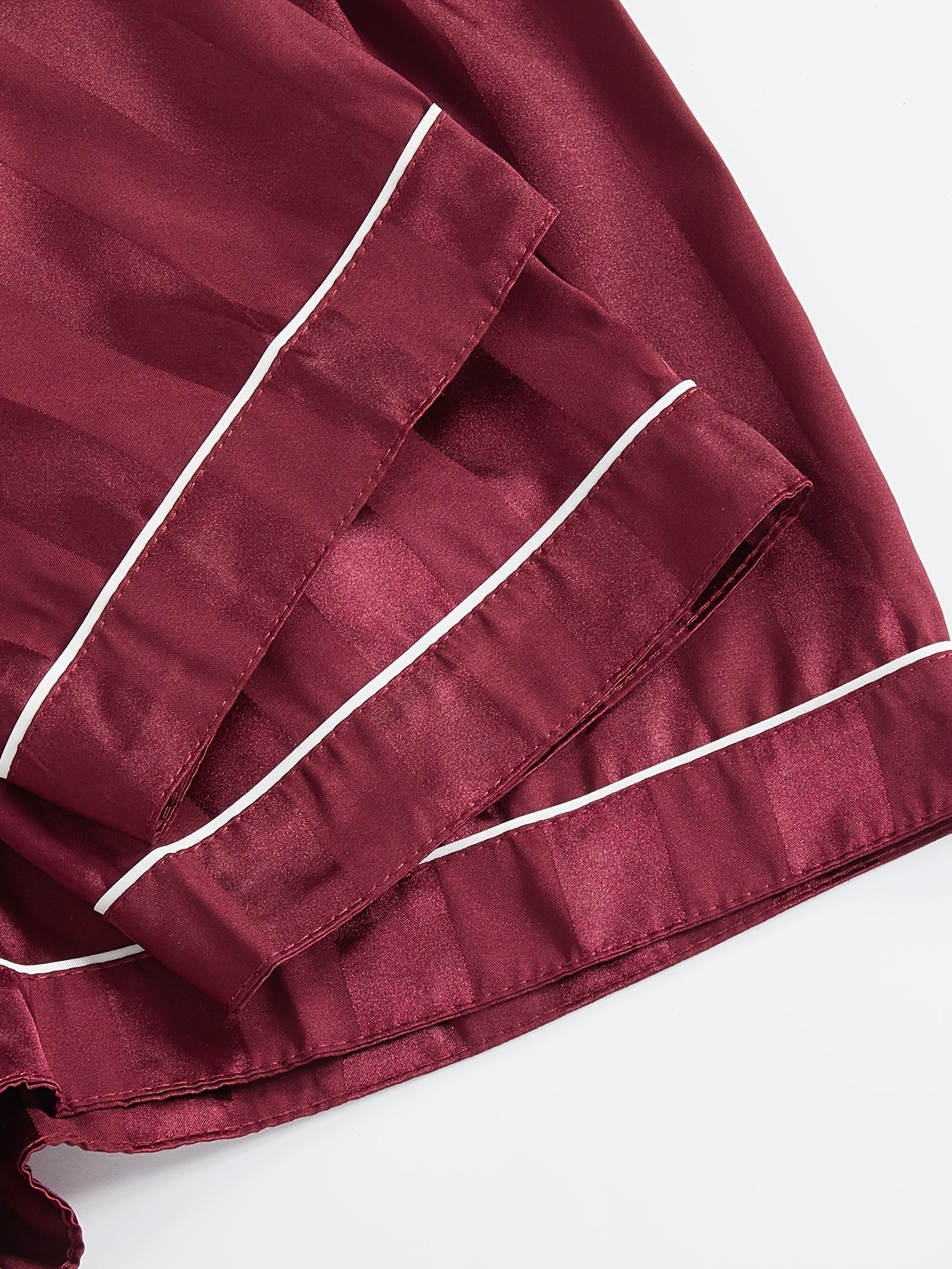 Burgundy Luxe 3-Piece Satin Pajama Set