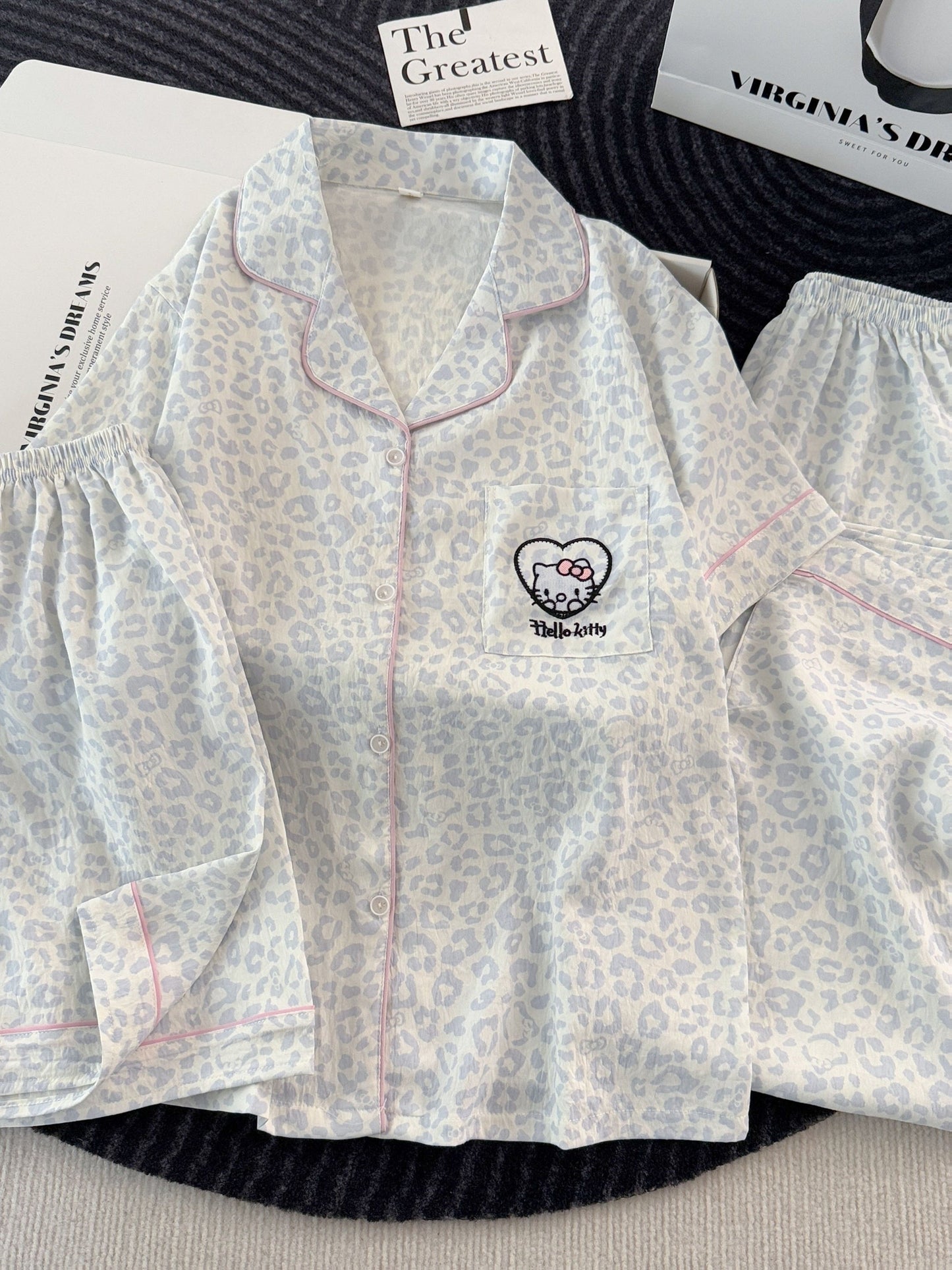 Snow Leopard Kitty 3-Piece Pajama Set