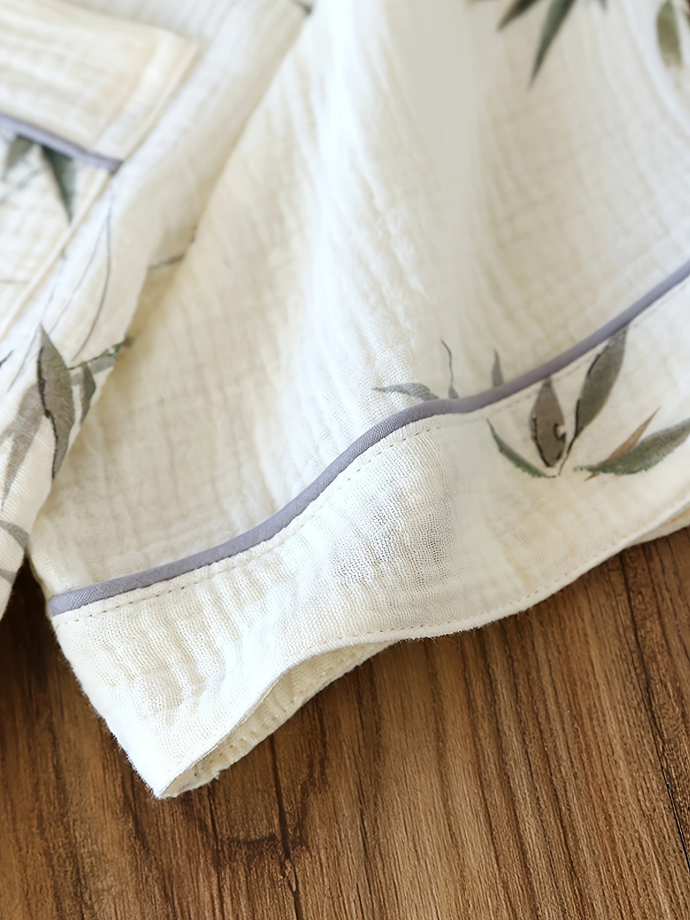 Olive Leaf Serenity 3-Piece Pajama Set – Shirt, Shorts & Pants