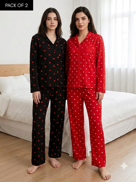 Midnight Hearts PJ Set – Pack of 2