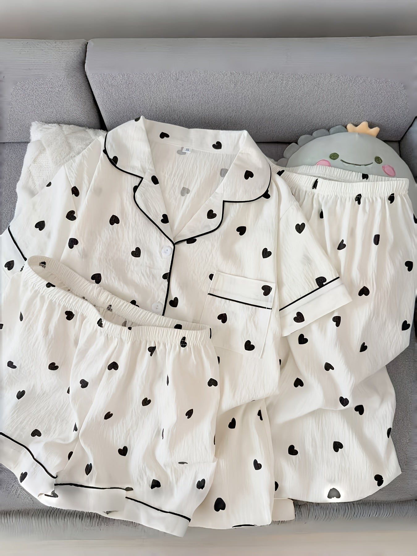 Midnight Hearts 3-Piece Pajama Set