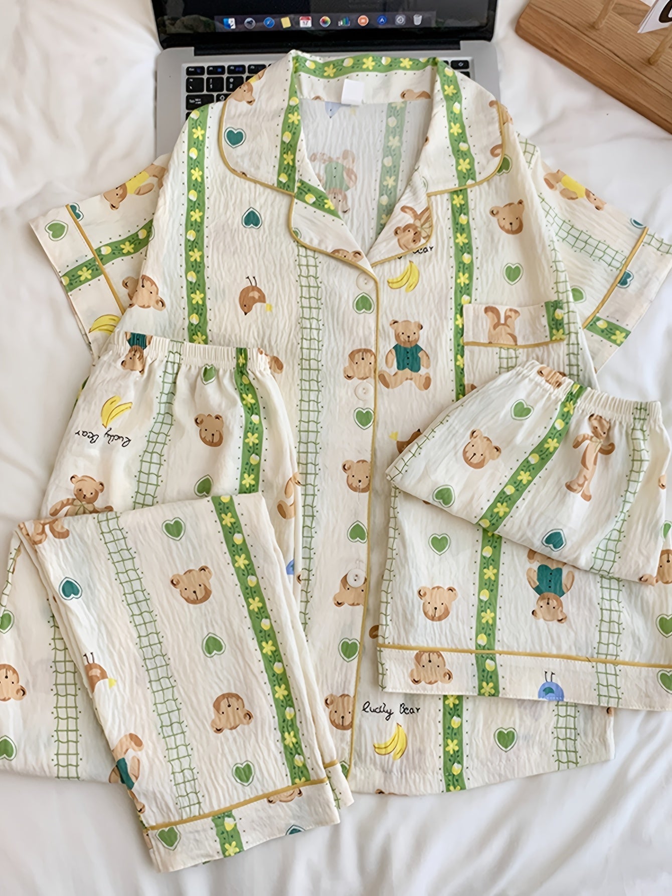 Meadow Bear 3-Piece Pajama Set