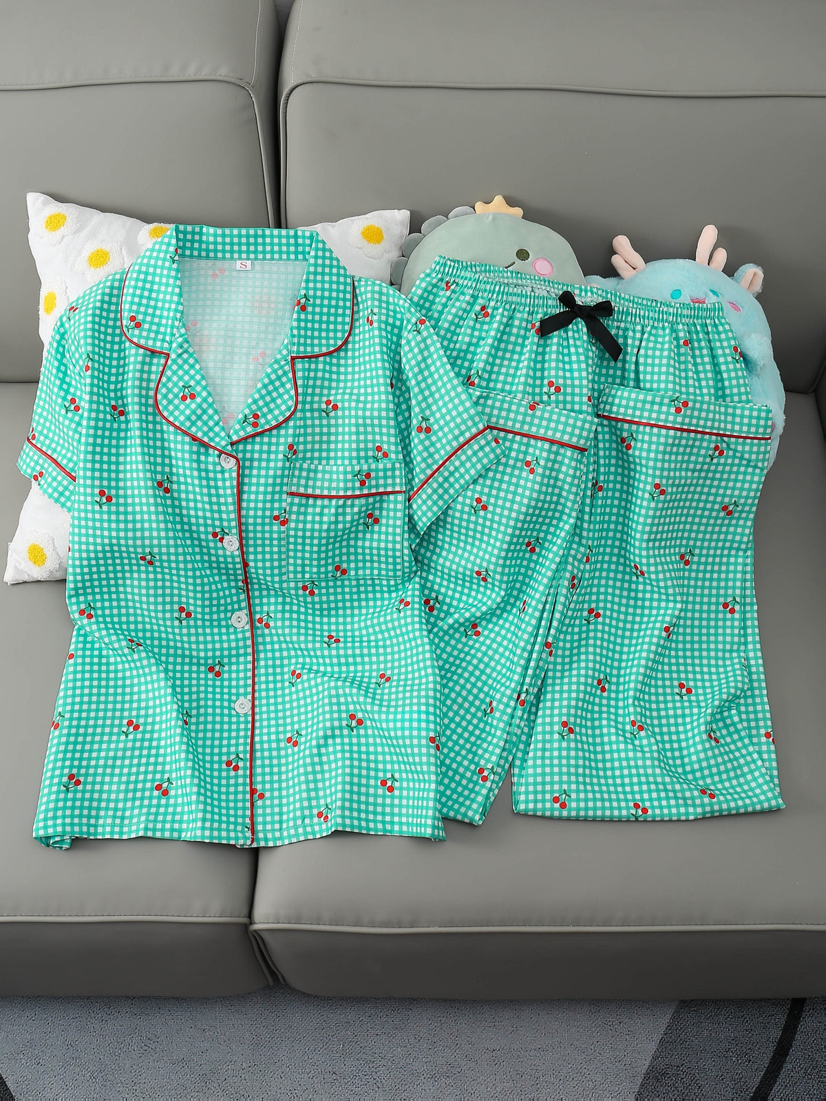 Blush & Mint Comfort Duo – Printed Cotton Pajama Set | Pack of 2