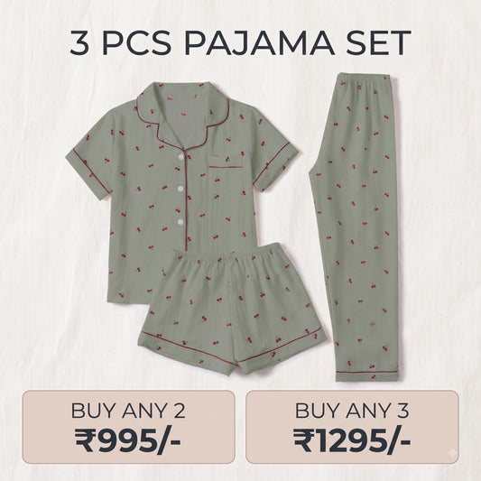 Cherry Blossom 3-Piece Women’s Lounge & Sleepwear Set