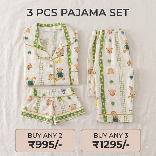 Meadow Bear 3-Piece Pajama Set