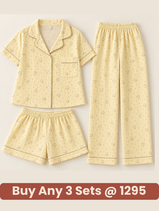 Buttercup Bunny Dot 3-Piece Pajama Set