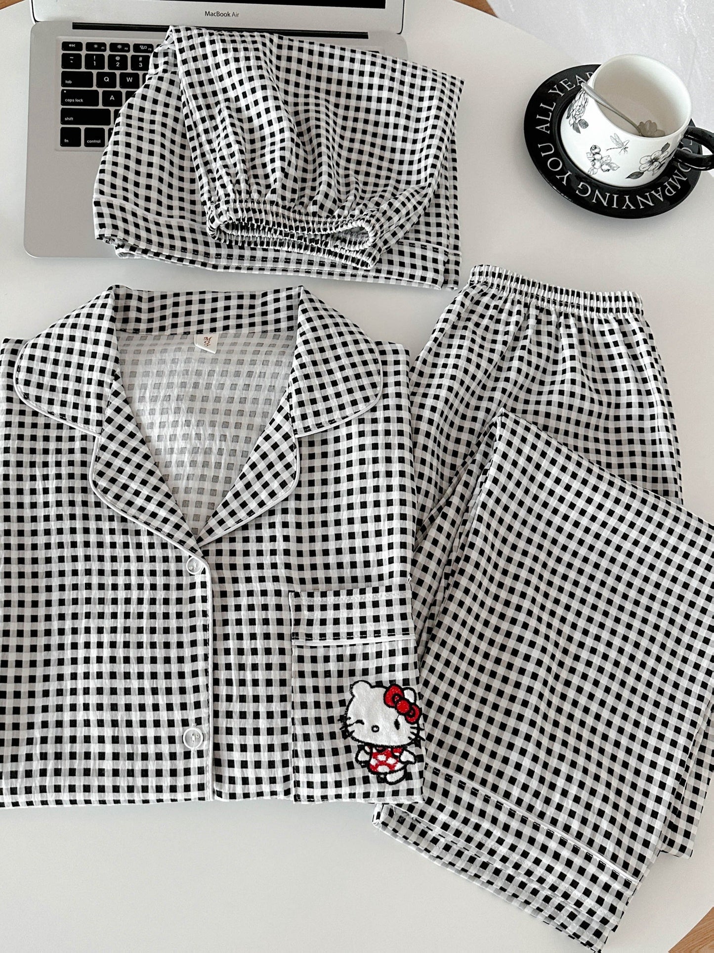 Midnight Check Kitty 3-Piece Pajama Set